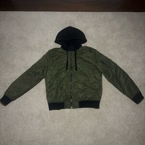 Express Mens olive bomber